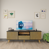 Canyon Mango Wood and MDF TV Unit in Natural and Black Colour