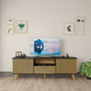 Canyon Mango Wood and MDF TV Unit in Natural and Black Colour