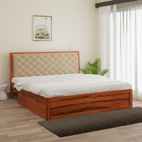 Eleganz Sheesham Wood Bed with Drawer Storage in Maharani Colour
