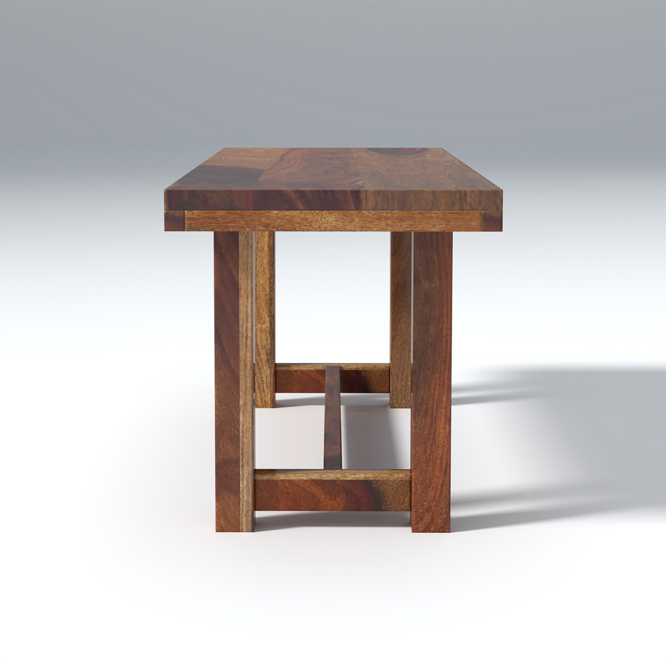 Crenn Sheesham Wood Dining Bench In Reddish Walnut Color