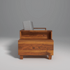 Gezeling Sheesham Wood Sofa with 2 drawers in Light Honey
