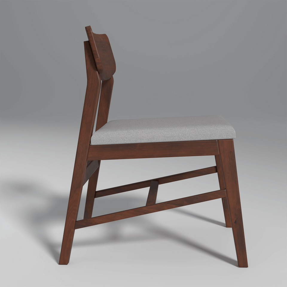 Ducasse Mango Wood Set of 2 Chair In Walnut Finish