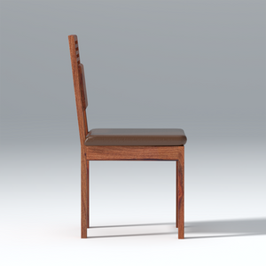 Velour Sheesham Wood Set of 2 Dining Chair In Reddish Walnut Color