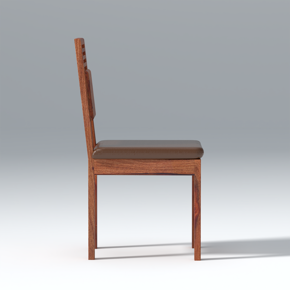 Velour Sheesham Wood Set of 2 Dining Chair In Reddish Walnut Color