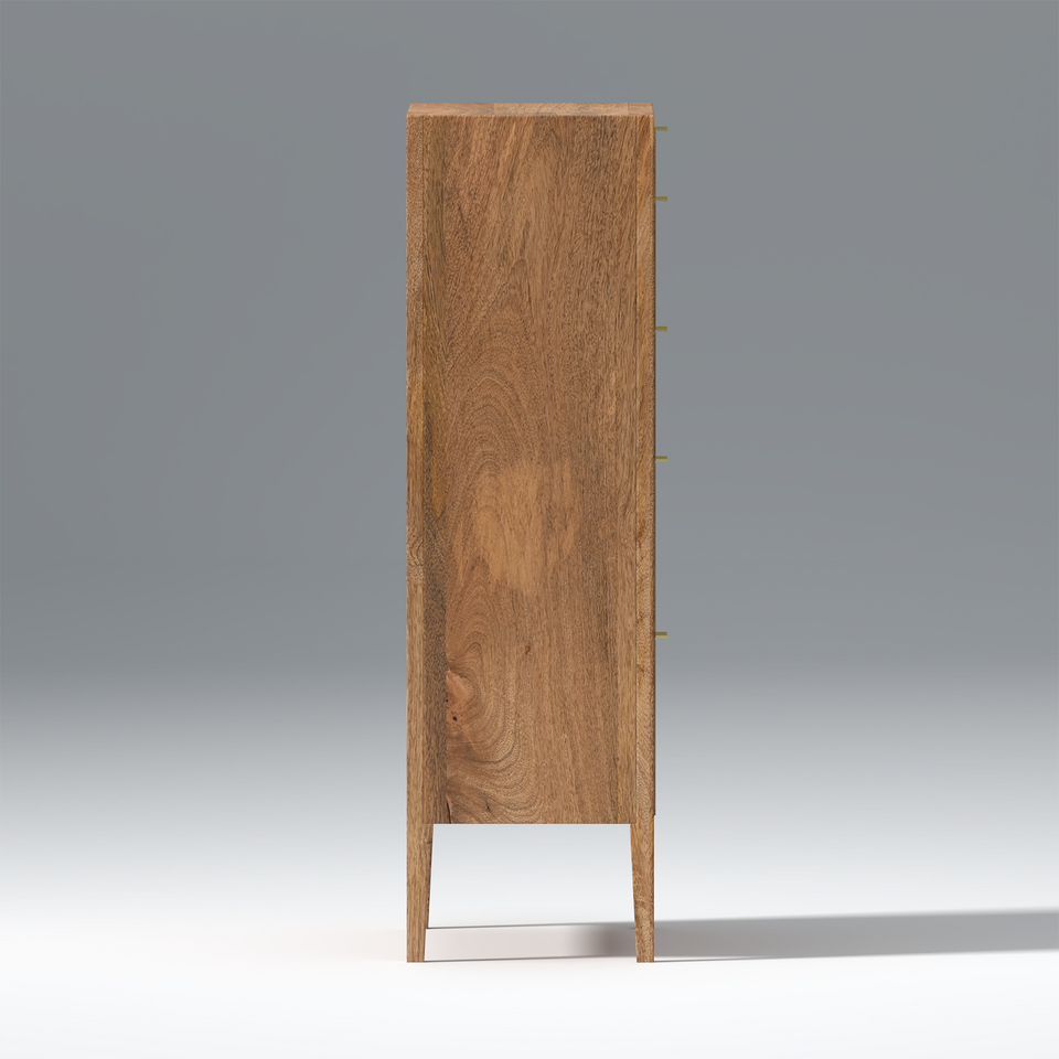 Quincy Mango Wood 5 Drawer Dresser In Natural