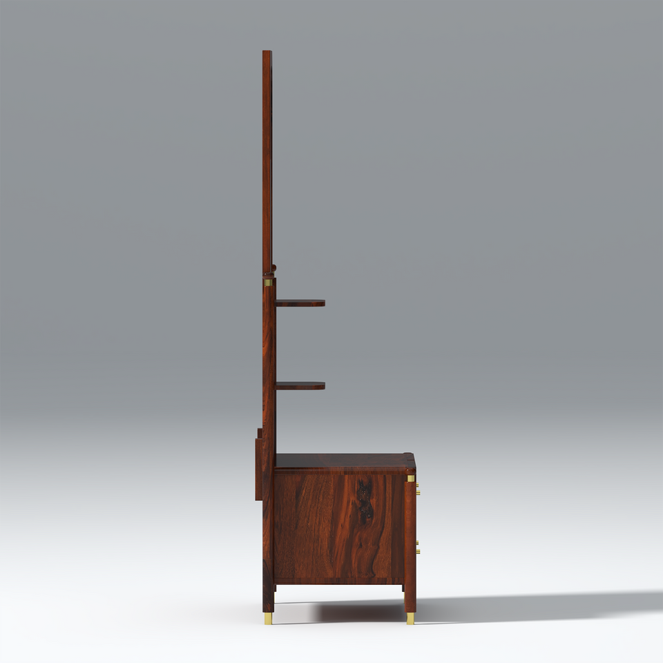 Lofti Sheesham Wood Dressing Table in Honey Brown Color