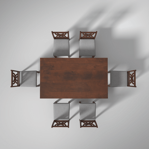 Oliver Mango Wood 6 Seater Dining Table Set In Walnut