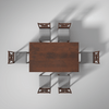 Oliver Mango Wood 6 Seater Dining Table Set In Walnut