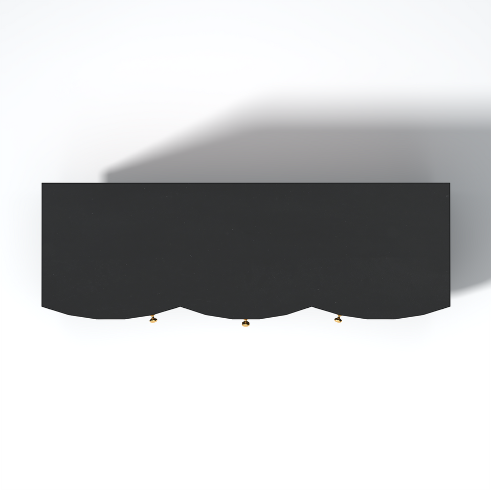 Reba Mango Wood Sideboard In Black Color with 3 Drawer