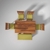 Axel Sheesham Wood Dining Table Set (6 seater) In Light Honey