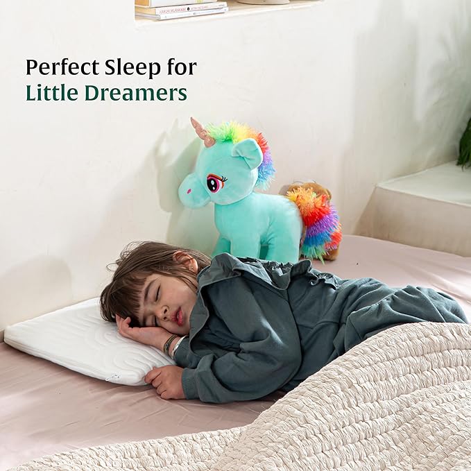 Wakeup India | Soft Memory Foam Ultra Slim Pillow – Sleeping Toddler Bed Pillow | Small Pillow for Boys & Girls